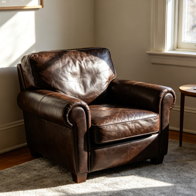 Compact Leather Lounge Chair for Small Spaces