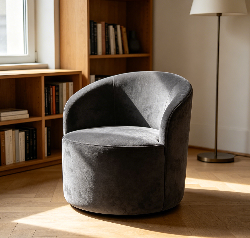 Low Profile Modern Barrel Chair for Reading